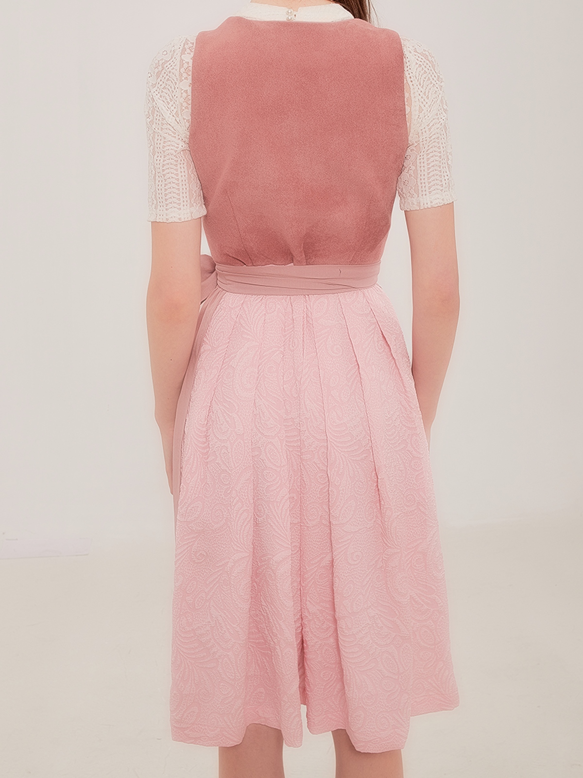 Spitzenbody Weiß in Rosa