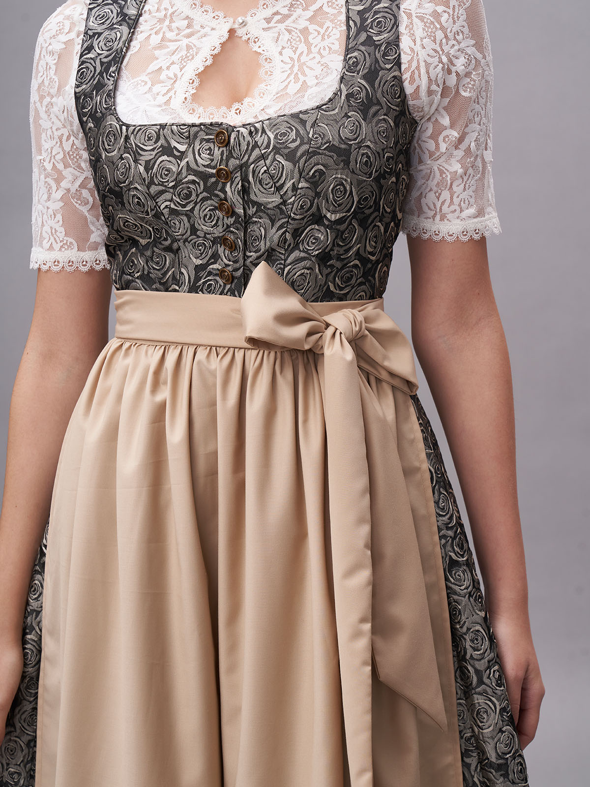 Dirndl beige samt in eleganter Ausführung